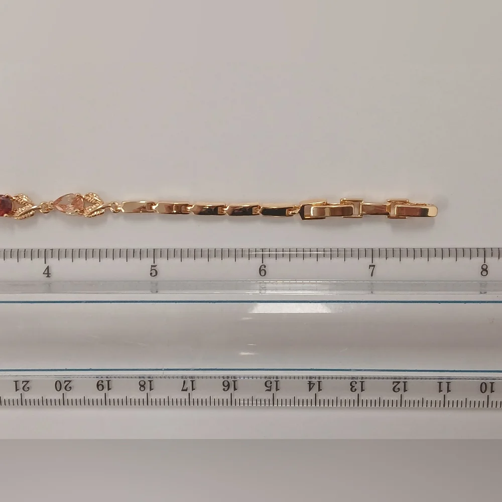 New 18k Goldplated Multi-Color Gemstone Forest Vine Bracelet - Picture 11 of 12